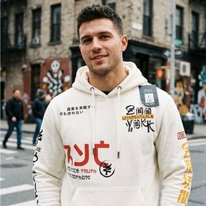 NWT Zoo York Japanese Graphic Print Hoodie – Cream
